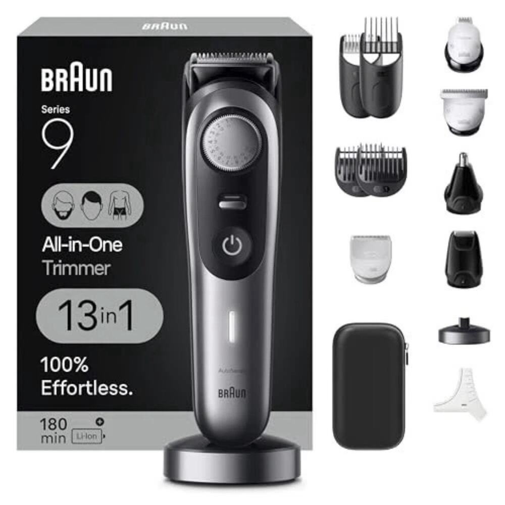 Braun All-in-One Men's Shaving Kit Series 9 9440, 13-in-1 Beard, Face, Nose, Ear